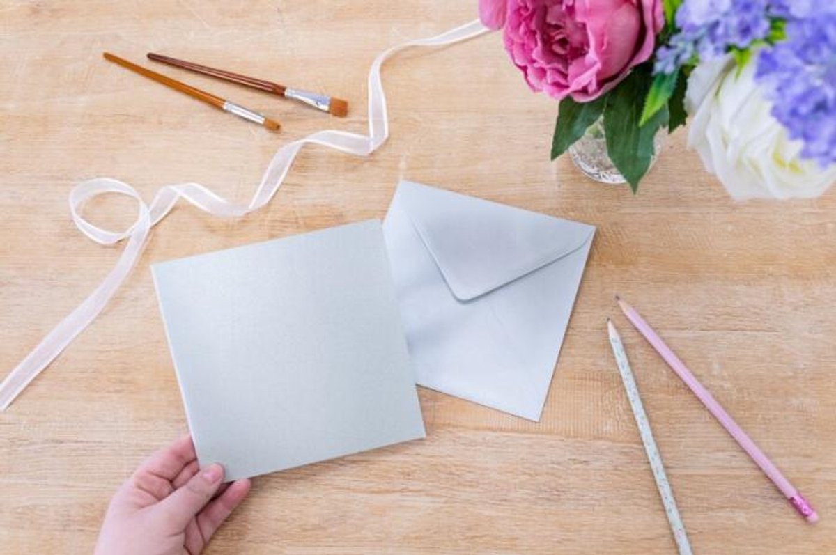 CC Centura Pearl - Card&Envelope - Metallic Silver 15x15 cm